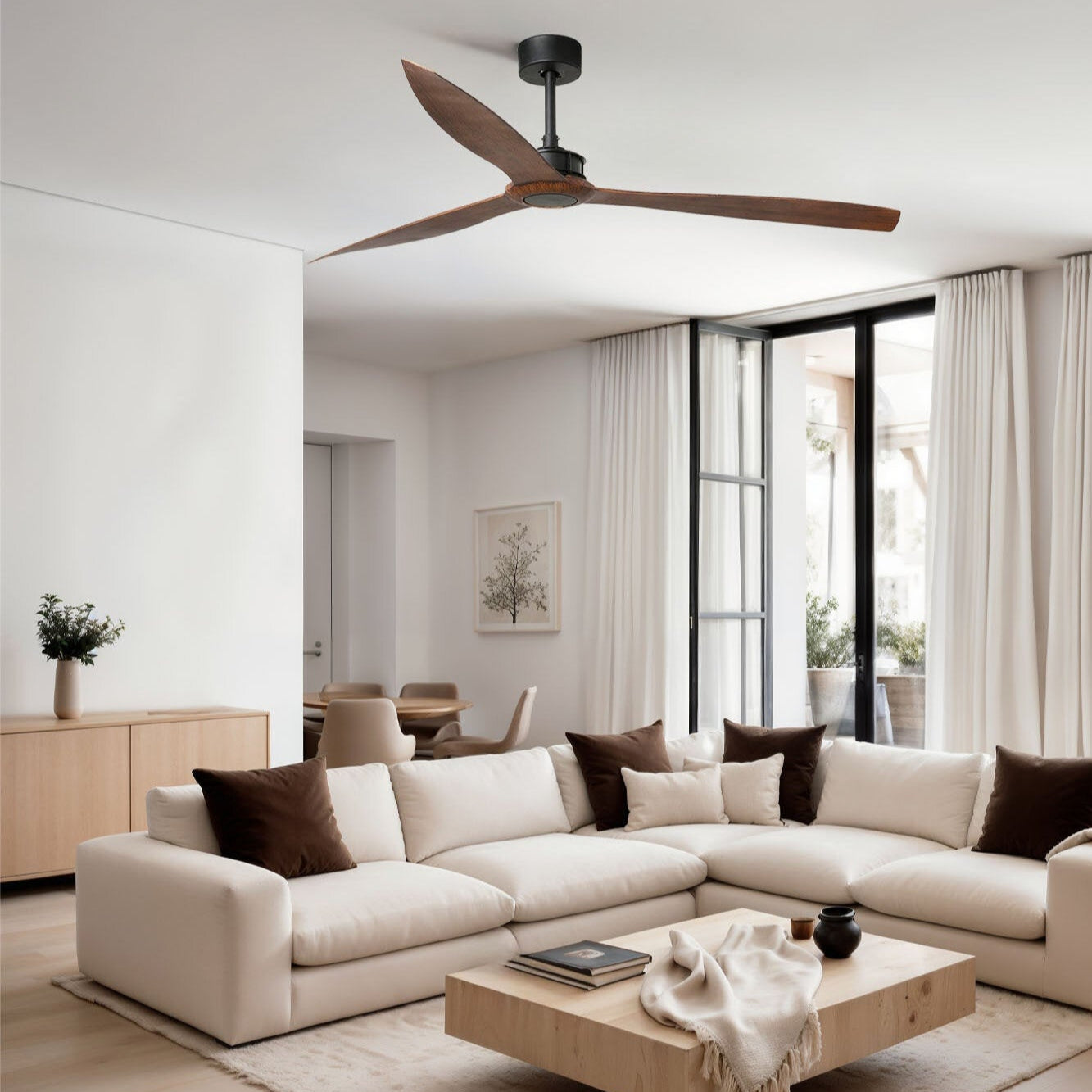 Just Fan XL Ventilador Negro mate/nogal