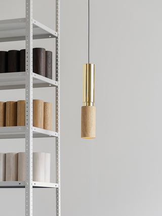 Amelia Natural Oak Brass