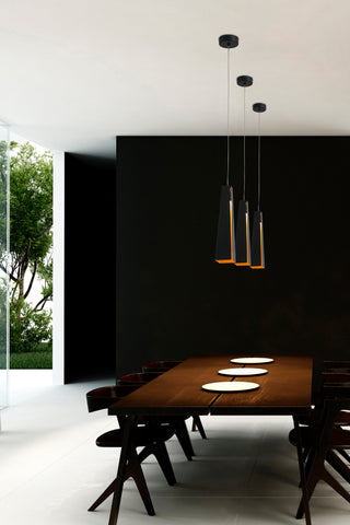 PLUMA Colgante negra y oro