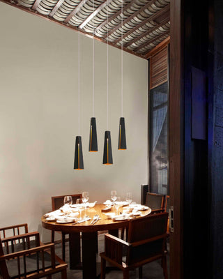 PLUMA Colgante negra y oro